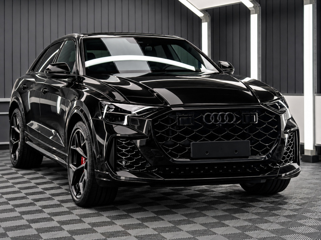 Visualisierte Glanzansicht desselben Audi RS Q8 für den Vergleich der Oberflächen.