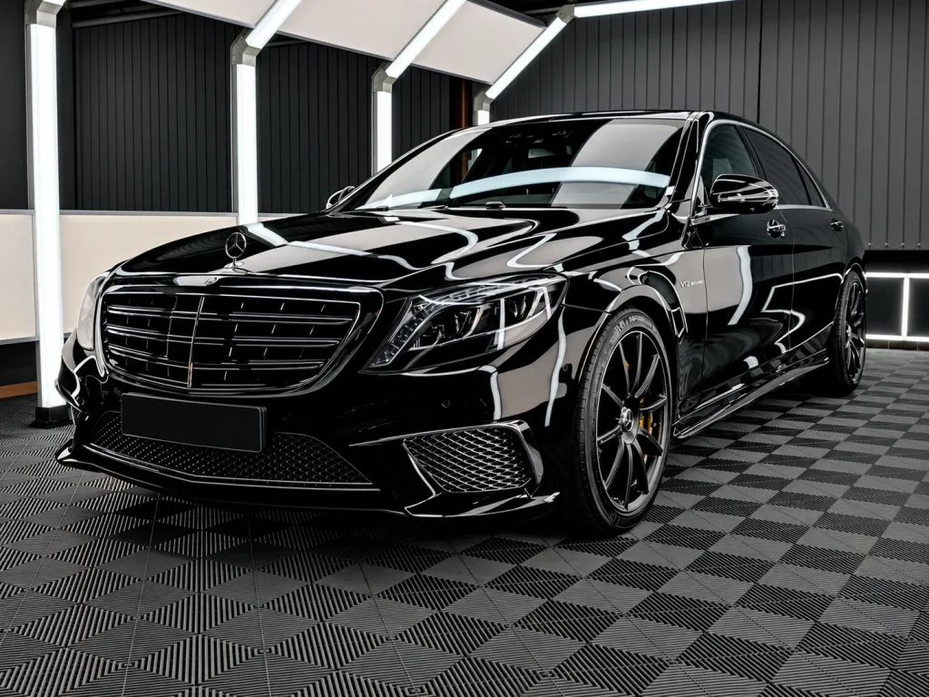 Mercedes-AMG S 65: Frontperspektive in der Werkstatt von Car and Valet in Neumarkt.