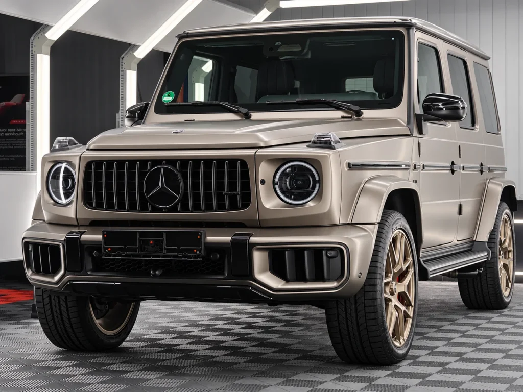 Matt lackierter Mercedes-AMG G 63 in der Lichtkabine von Car and Valet